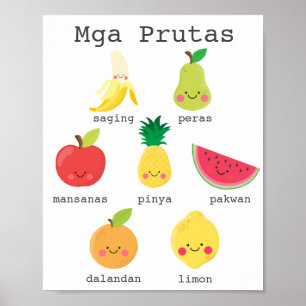 Poster Fruta de aprendizado de crianças filipinas