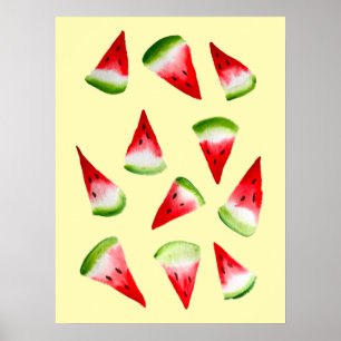 Poster Fruta de aquarela de melancia