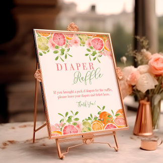 Poster Fruta de Citros e Flores Fralda Sinal de Mesa Raff
