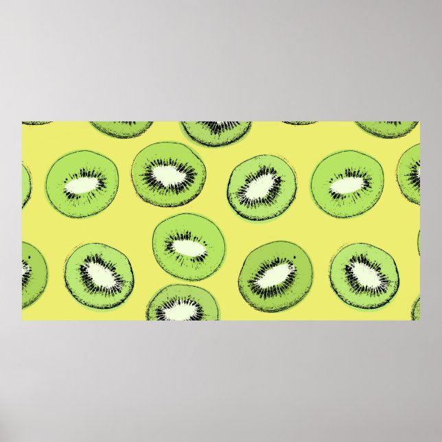 Poster Fruta de Kiwi sem problemas, fundo com kiwi (Frente)