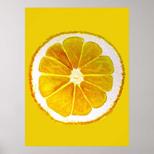 Poster fruta de limão de pop art corta a água original (Frente)