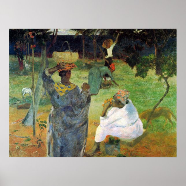 Póster Fruta de Mango por Eugène Henri Paul Gauguin (Frente)
