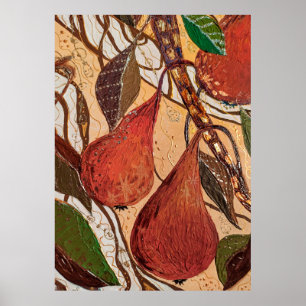 Poster Fruta de pera suculenta Botânica