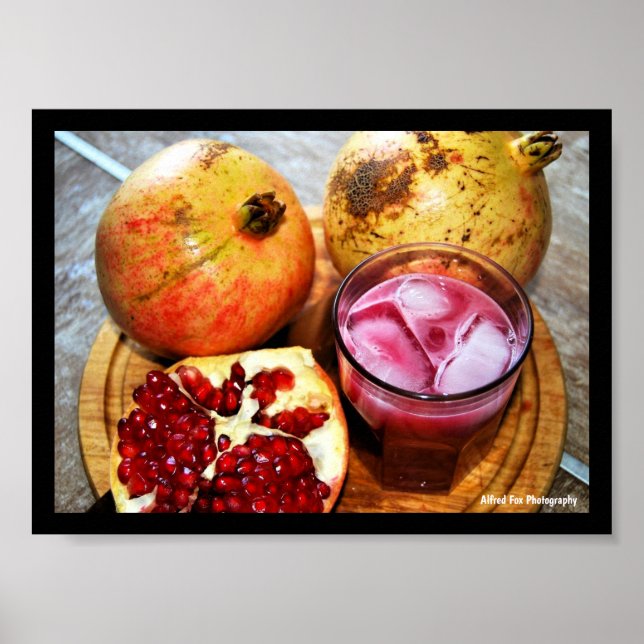 Poster Fruta de Romã e Suco (Frente)