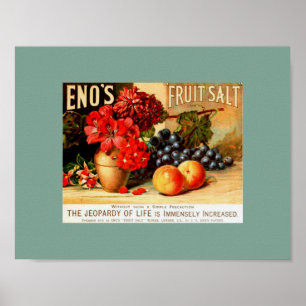 POSTER FRUTA DE VINTAGEM INCOMUM E SAL DE FRUTA DE ENO FL