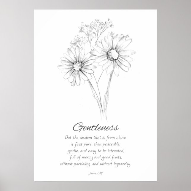 Poster Fruta do Espírito James 3:17 Escritura de Bíblia (Frente)