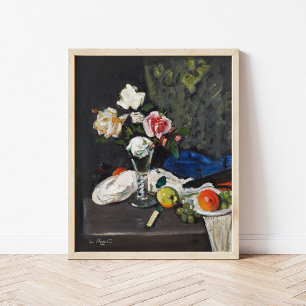 Poster Fruta e Rosas de vida estática George Leslie Hun