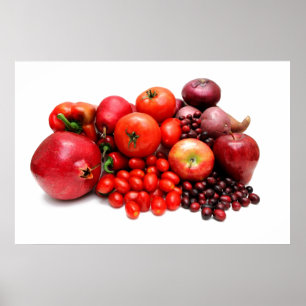 Póster Fruta e vegetais vermelhos