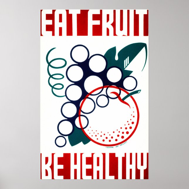 Poster FRUTA EAT Seja saudável Projeto de Arte Federal da (Frente)
