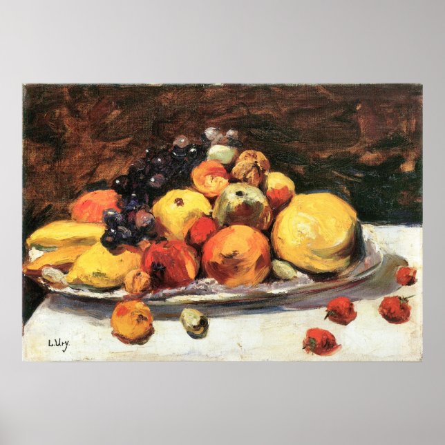 Poster Fruta estática em um cobertor branco de Lesser Ury (Frente)