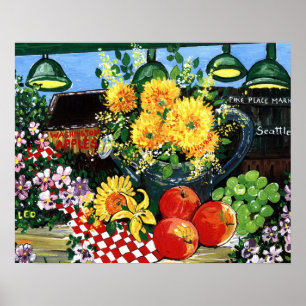 Póster Fruta & flores