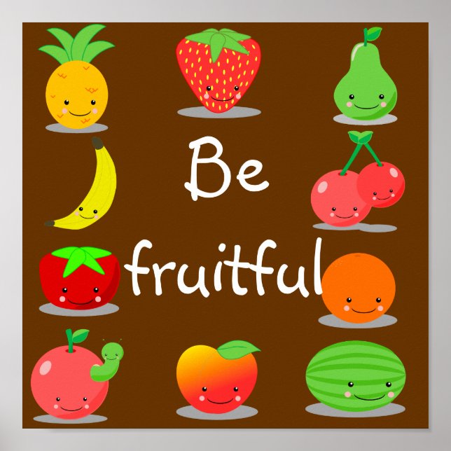 Poster Fruta Kawaii (Frente)