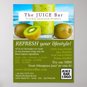 Poster Fruta Kiwi, anúncio de Bar de suco