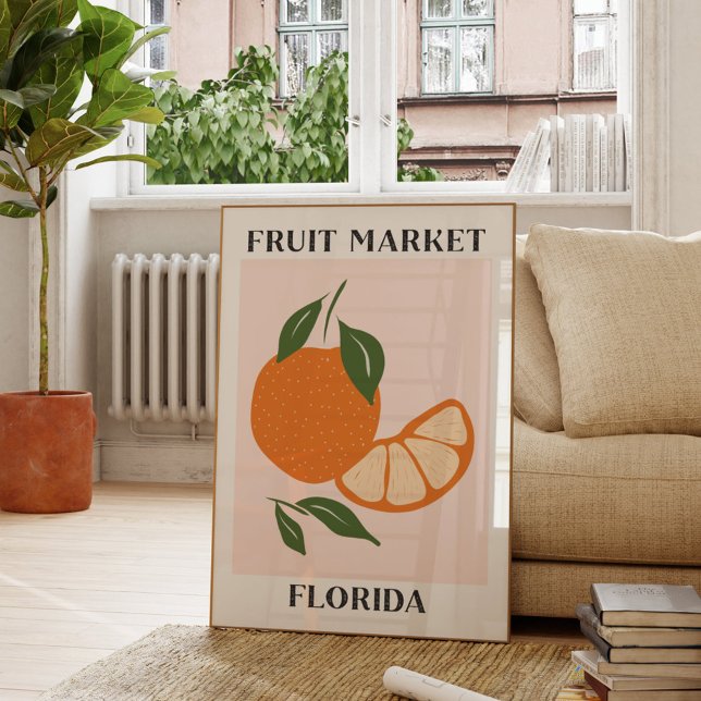 Poster Fruta Market Florida Orange Comida (In situ Living room)