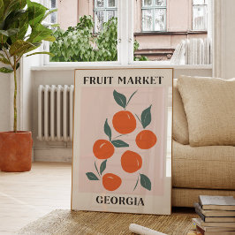 Poster Fruta Market Georgia Orange Peach Comida