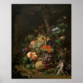Poster Fruta, Peixe, Ninho - Abraham Mignon Fine Art Post