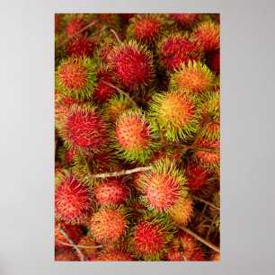 Poster Fruta Rambutan no mercado Can Duoc