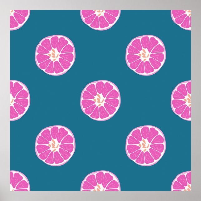 Poster Fruta sem costura com laranja. abstrato, art, b (Frente)