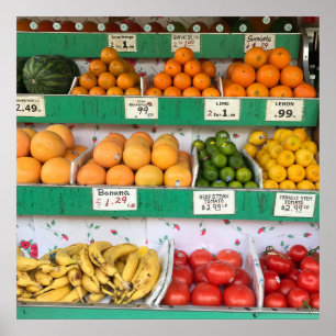Poster Fruta Stand, Columbus Avenue, Nova Iorque, NYC