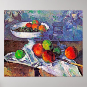 Poster Fruta, Vidro e Maçãs, Cezanne