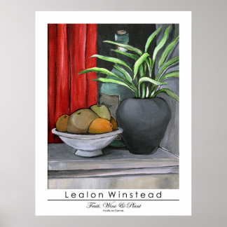 Poster Fruta, vinho e plantas