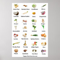 Frutas brancas e vegetais