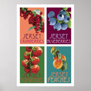 Póster Frutas do jérsei
