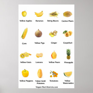 Poster Frutas e legumes amarelas