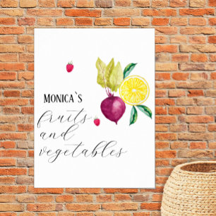 Poster Frutas e Produtos Hortícolas Monogramas Pequenas E