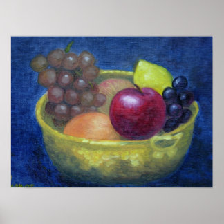 Poster Frutas em uma tigela de latão
