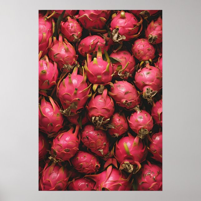 Poster Frutas Exóticas de Dragões em um Fechamento Vibran (Frente)