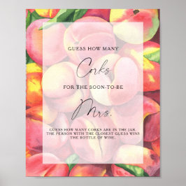 Poster Frutas Pêssegos - Adivinhe Quantas Rolhas