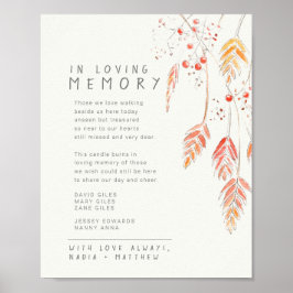 Poster Frutas silvestres caem memorial de casamento lembr