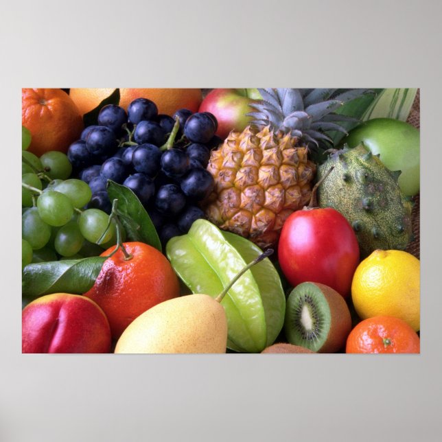 Poster Frutas tropicais coloridas (Frente)