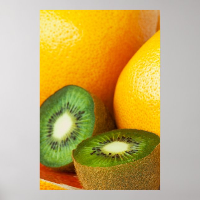 Poster Frutas tropicais: kiwi e toranja (Frente)