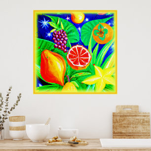 Poster Frutas tropicais no céu. Comprar Agora