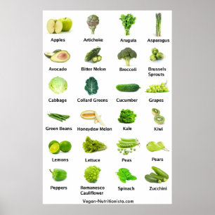 Poster Frutas verdes e vegetais