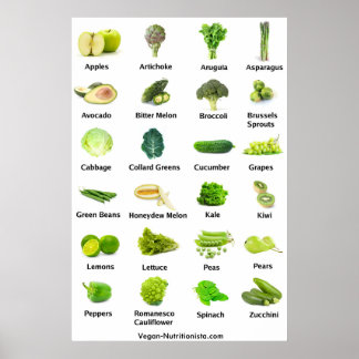 Poster Frutas verdes e vegetais