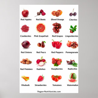 Póster Frutas vermelhas e vegetais