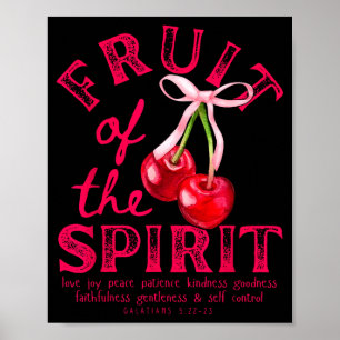 Poster Fruto Do Espírito Cristão Coquette Laço Rosa Ch