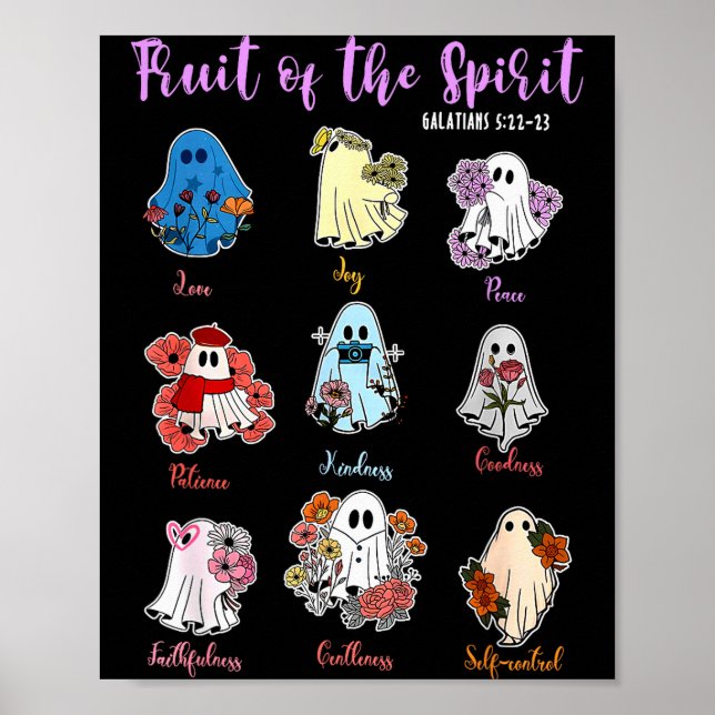 Poster Fruto Do Espírito Cristão Religioso Halloween  (Frente)