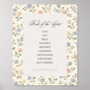 Poster Fruto do Espírito Gálatas 5:22–23 Versículo da Bíb