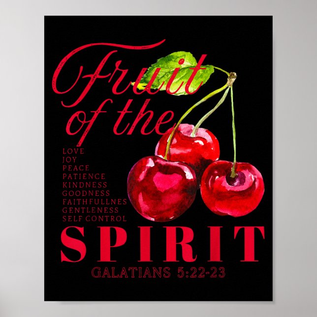 Poster Fruto Do Espírito Versículos Da Bíblia Religiosa C (Frente)