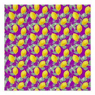 PÓSTER FRUTOS DE LIMÃO EM FUNDO ROXO