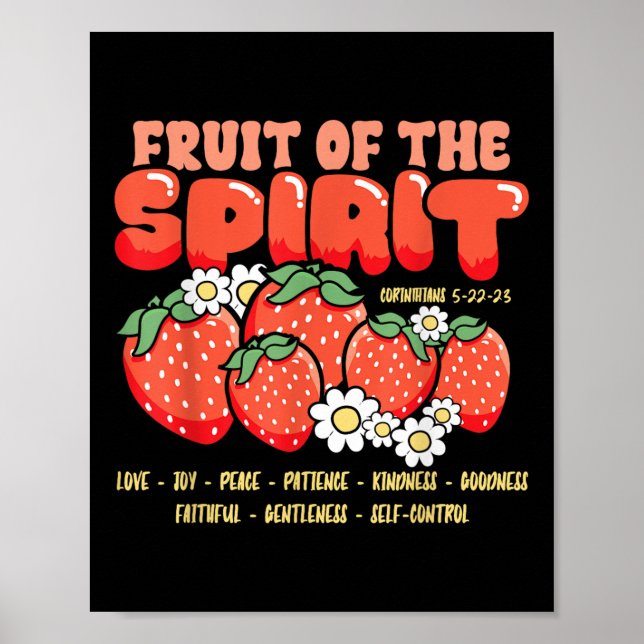 Poster Frutos Do Espírito Fé Cristã Versículo Da Bíblia J (Frente)