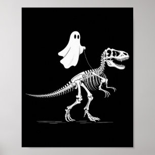 Poster Fú Ghost Halloween Dinossauro Esqueleto T Rex