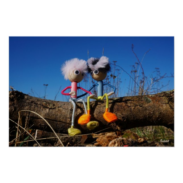 Póster Fubby paartje dat romantisch verliefd zitten. (Frente)