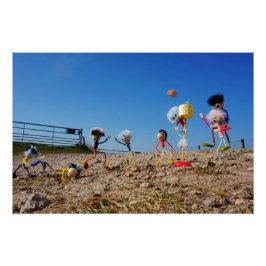 Póster Fubby's die korfballen, winnen of verliezen.