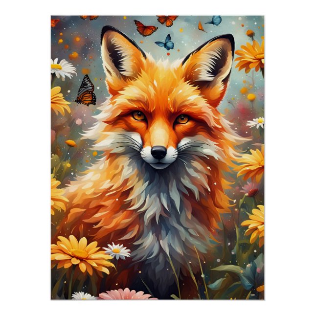 Póster Fuchs auf der Wiese (Frente)