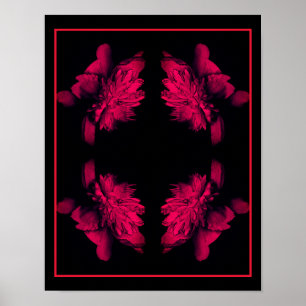 Poster Fuchsia Peony Abstrato Floral Art